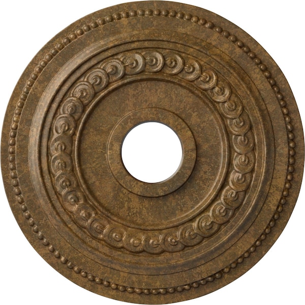 Ekena Millwork Oldham Ceiling Medallion (Fits Canopies up to 8 5/8"), 18"OD x 3 3/8"ID x 7/8"P, Rubbed Bronze CM18OL1RZS - main